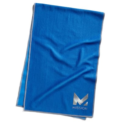 Hydro Active Max 11 in. x 33 in. Cobalt Blue and Silver Cooling Towel