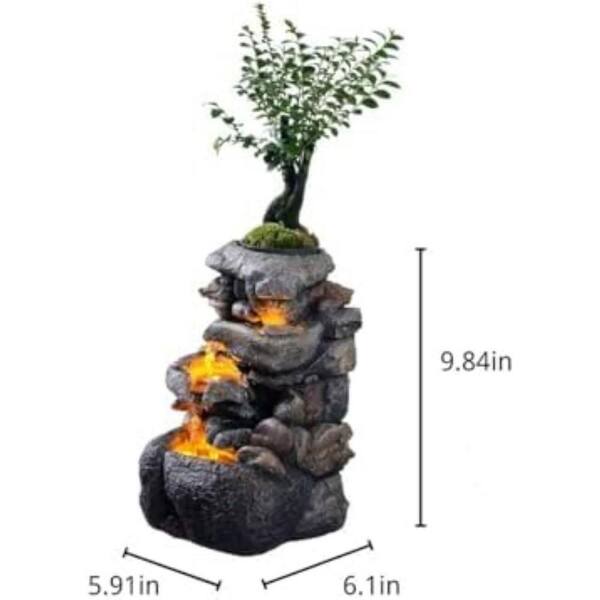 Afoxsos Tabletop LED Water Fountain for Indoor Relaxation and Zen