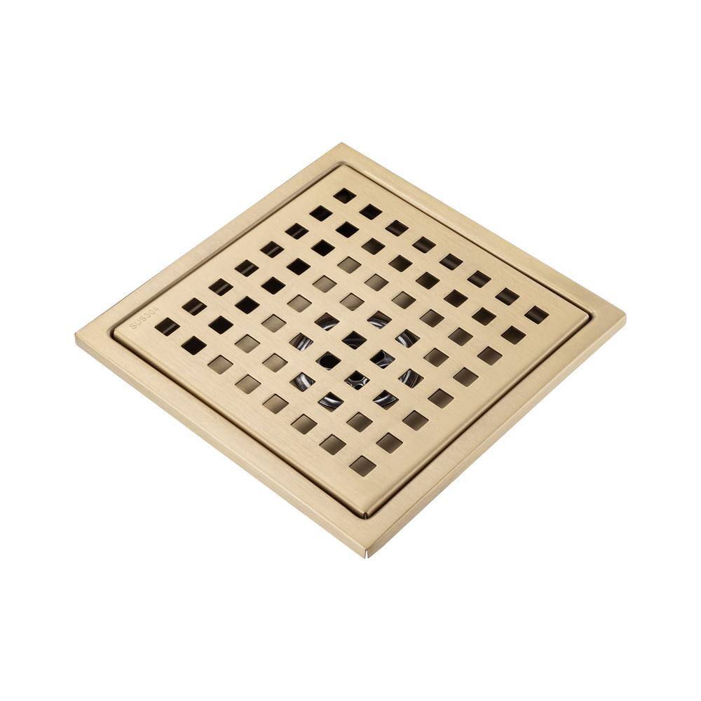 6 in. Square Stainless Steel Shower Drain in Brushed Gold price history on PriceWatchPro