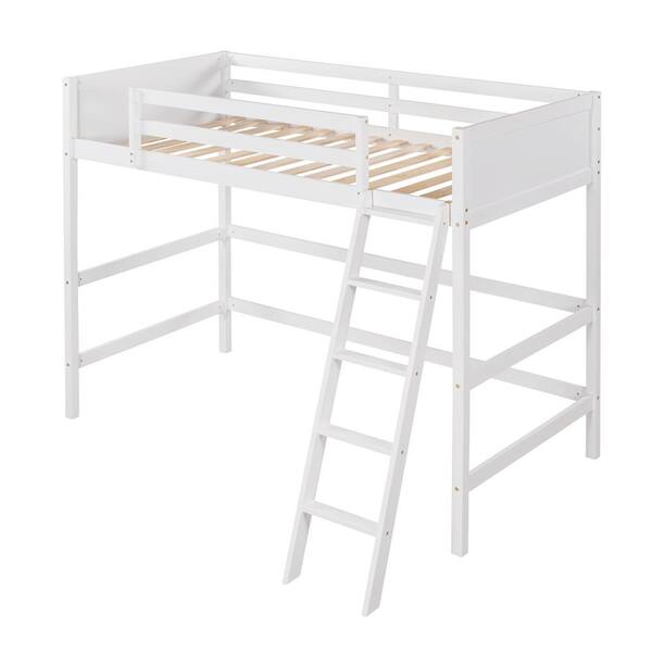 Ghouse White Solid Wood Twin Size Loft Bed Hfwf191903aak - The Home Depot