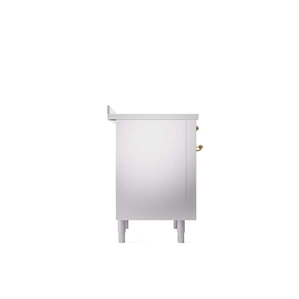 Nostalgie II 36 in. 6 Zone Freestanding Induction Range in Stainless Steel with Brass