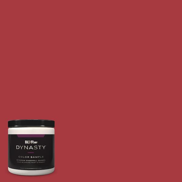 BEHR DYNASTY 8 oz. #BXC-03 Scarlet Eggshell Enamel Stain-Blocking Interior Paint & Primer Sample
