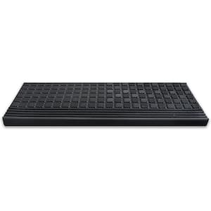 Waterproof, Low Profile Non-Slip Indoor/Outdoor Rubber Stair Treads, 10 in. x 25.5 in. (Set of 5), Black