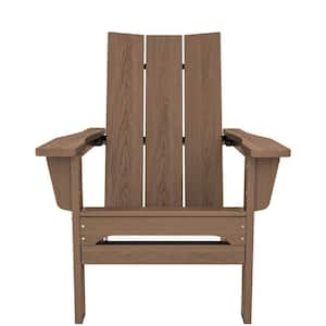 Brown Classic Folding HDPE Plastic Adirondack Chair