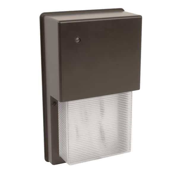 Commercial Electric 1450 Lumen Integrated LED Bronze Dusk to Dawn Wall Pack Light, 4000K