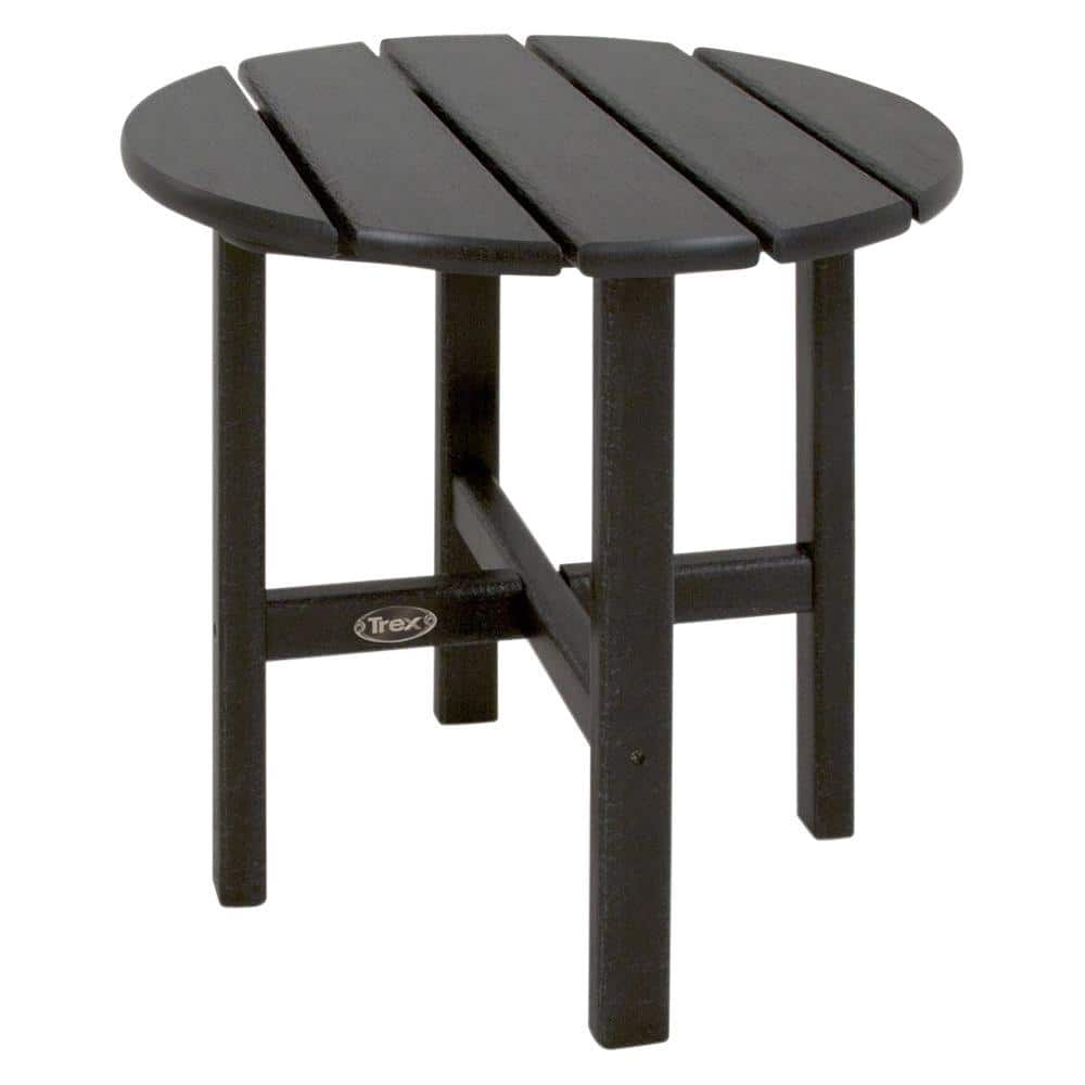 Charcoal Black HDPE Cape Cod Round 18" Side Table