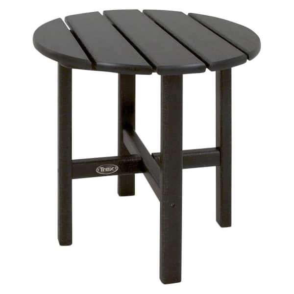 Trex Outdoor Furniture Cape Cod 18 in. Charcoal Black Round Plastic Outdoor Patio Side Table
