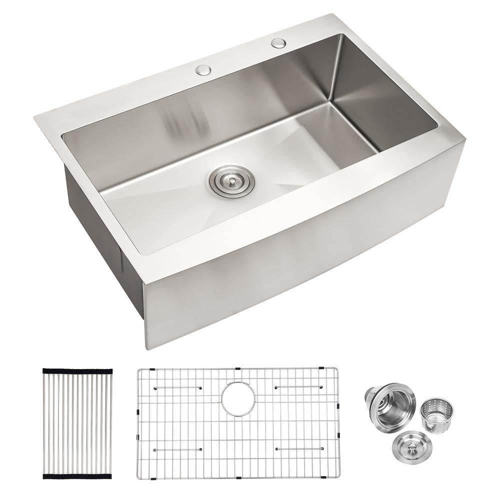33'' Stainless Steel Farmhouse Apron Single Bowl Kitchen Sink