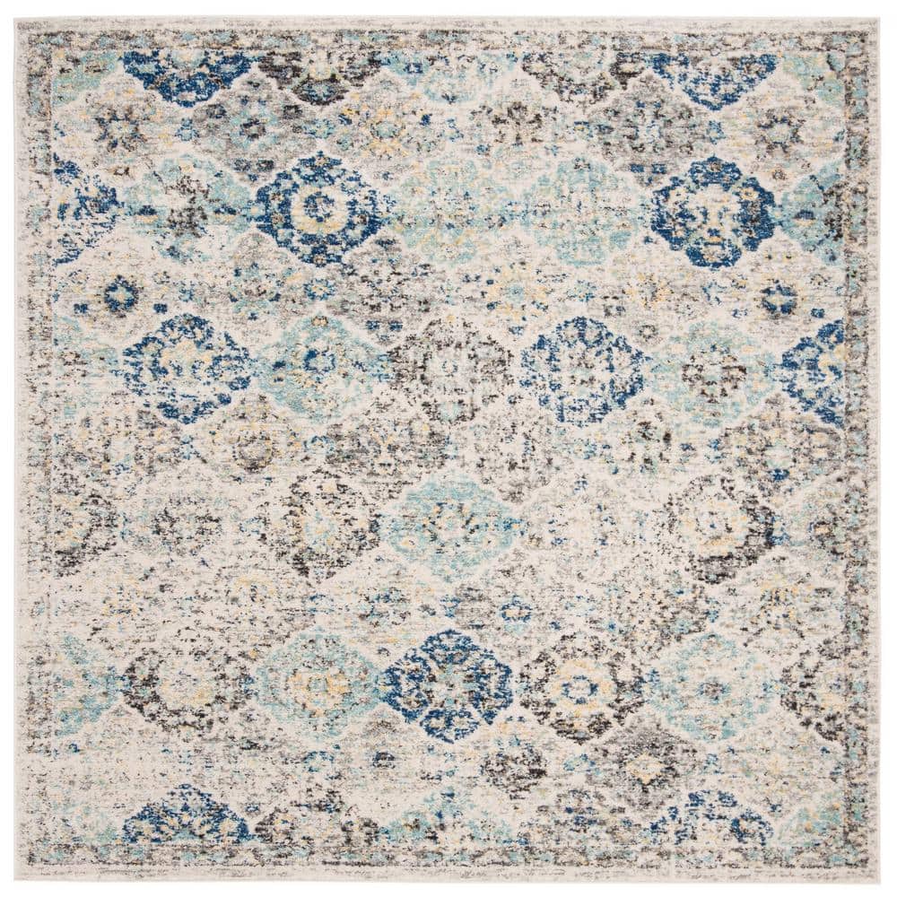 Madison Ivory/Aqua 9 ft. x 9 ft. Square Border Area Rug price history on PriceWatchPro