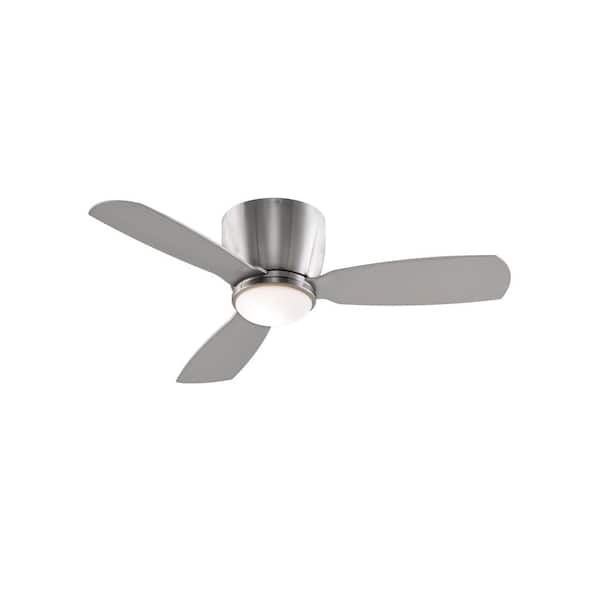 FANIMATION Embrace 44 in. Integrated LED Brushed Nickel Ceiling Fan with Opal Frosted Glass Light Kit and Remote Control