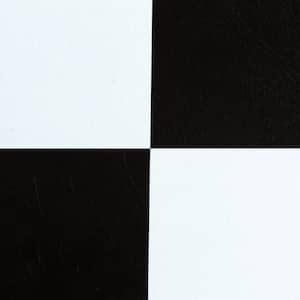 Sterling Black and White Checkered 12 in. x 12 in. Peel and Stick Vinyl Tile (45 sq. ft. / case)