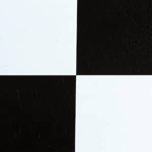 Sterling Black and White Checkered 12 in. x 12 in. Peel and Stick Vinyl Tile (20 sq. ft. / case)