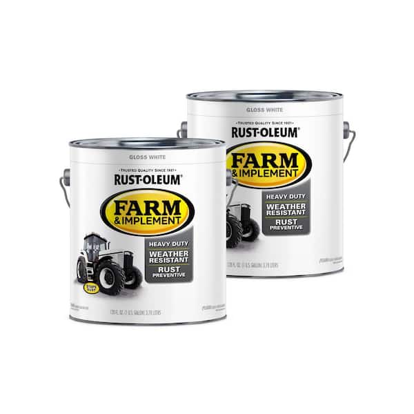 1 gal. Farm Equipment Gloss White Enamel Paint (2-Pack)