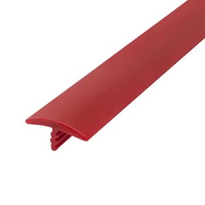 11/16 in. red Flexible Polyethylene Center Barb Bumper Tee Moulding Edging 25 foot long Coil