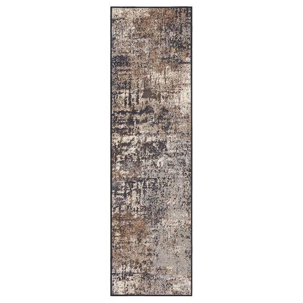 Mohawk Home Angelo Steel 2 ft. 1 in. x 5 ft. Modern Contemporary Abstract Painterly Runner Rug