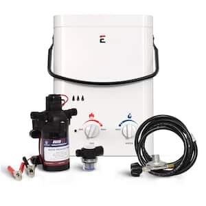 L5 Portable Outdoor Tankless Water Heater w/ EccoFlo Diaphragm 12V Pump and Strainer