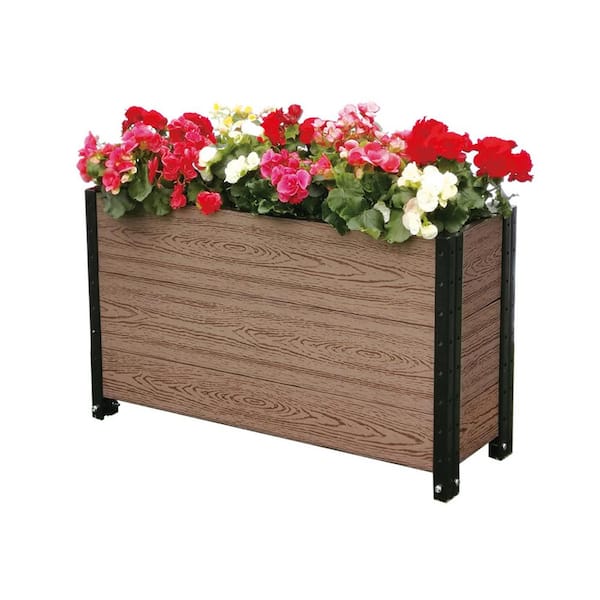 EverBloom 36 in. W x 12 in. D x 21 in. H Elevated Deep Trough Planter