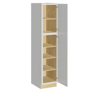 Grayson Pacific White Painted Plywood Shaker Assembled Pantry Kitchen Cabinet Soft Close R 18 in W x 24 in D x 84 in H