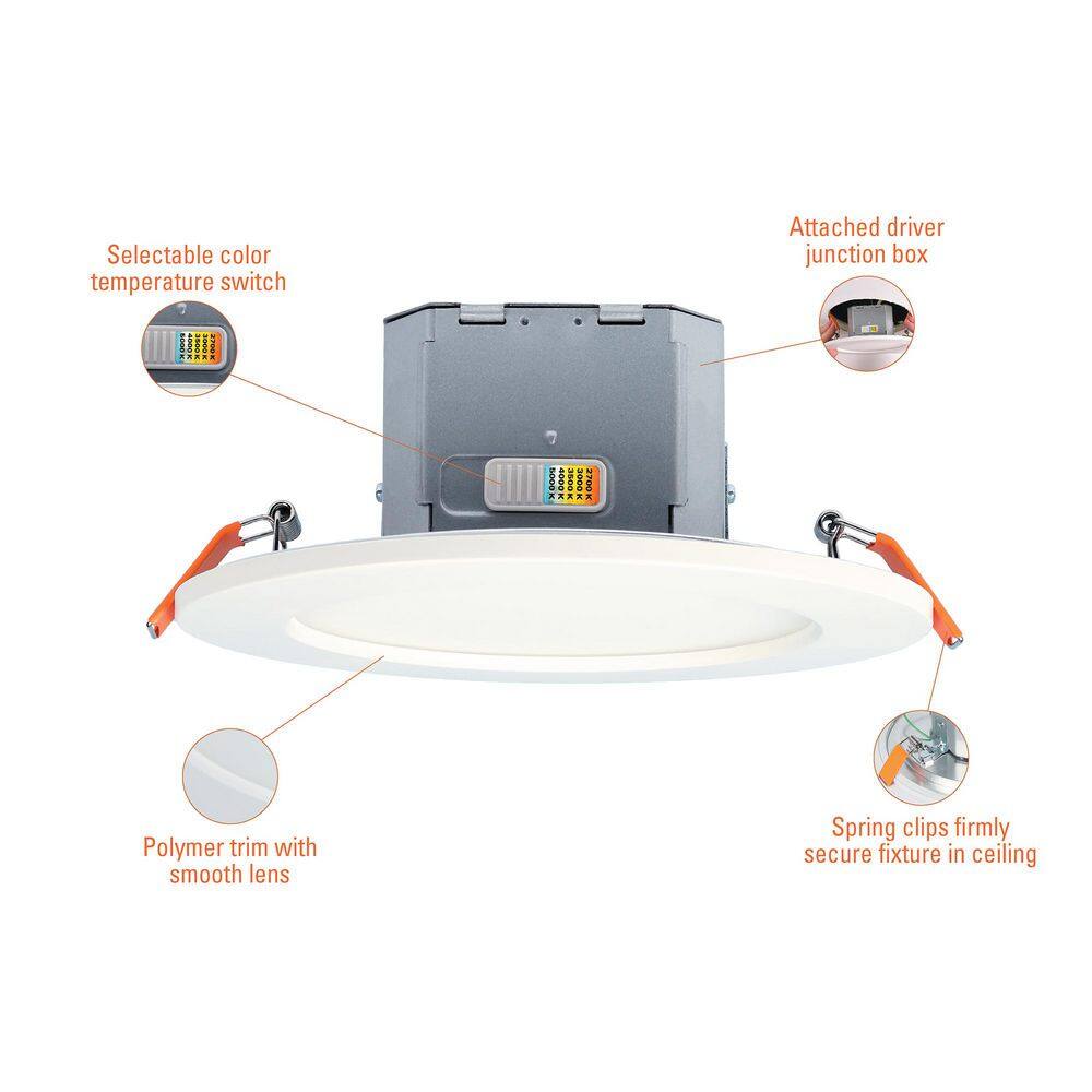 White 6-Inch Canless Recessed LED Downlight with JBOX 12-Pack