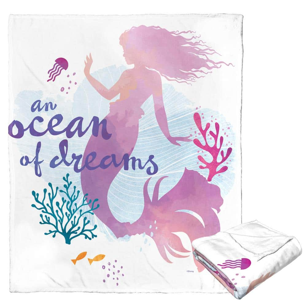 Little Mermaid Ocean of Dreams Silk Touch Multi-Colored Throw Blanket