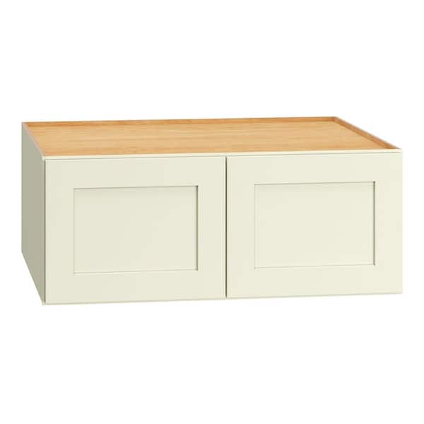 QuickShip Cottage 30 in. W x 24 in. D x 12 in. H Assembled Plywood Shaker Wall Bridge Kitchen Cabinet in Starlight