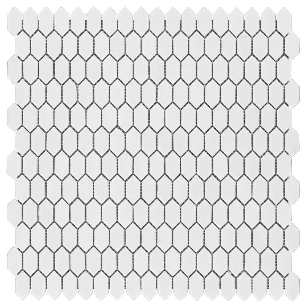 Whisper 11.61" x 11.73" Polished Mini Picket Glass Mosaic Wall Tile (0.94 Sq. Ft. / each)