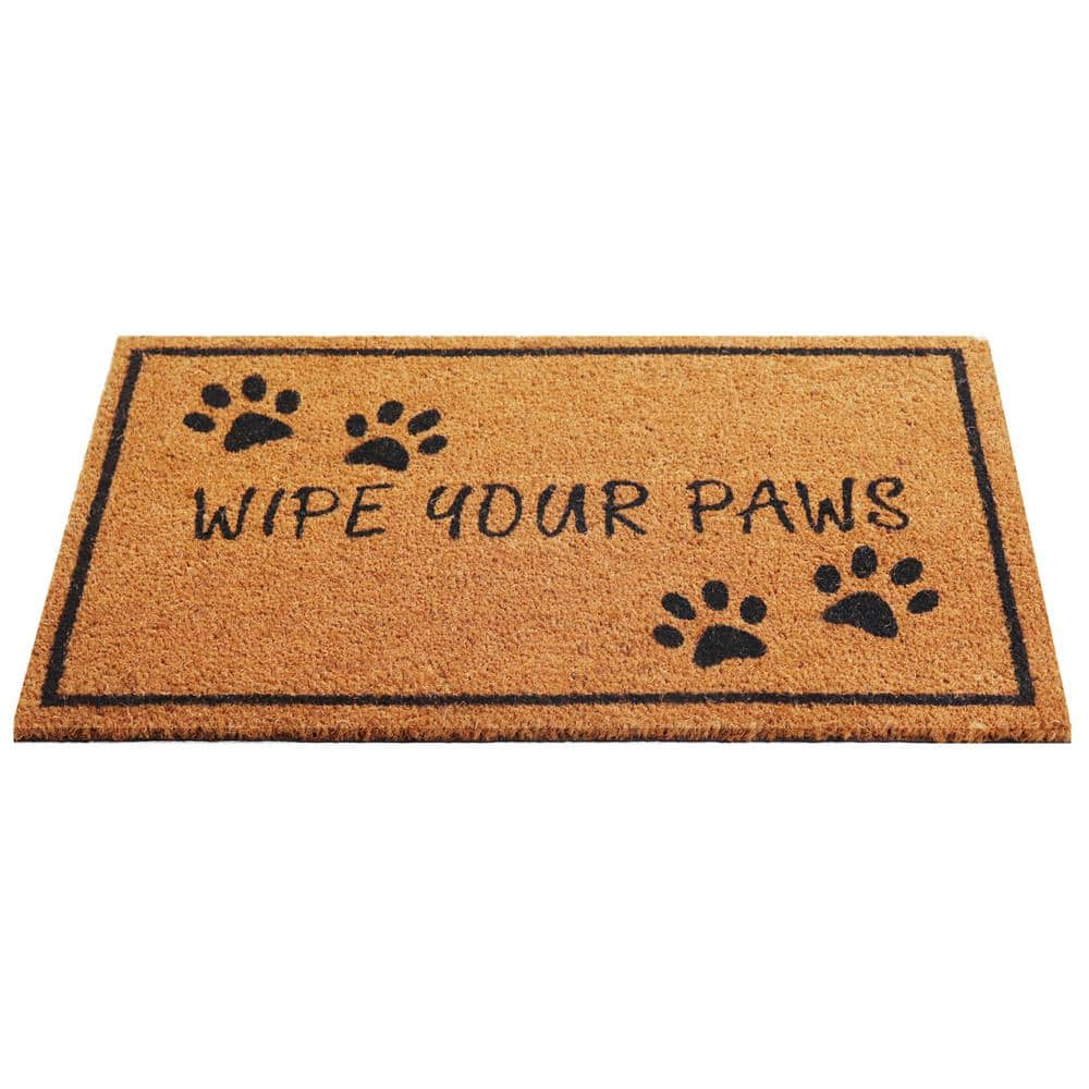 StyleWell Wipe Your Paws 18 in. x 30 in. Coir and Vinyl Door Mat ...