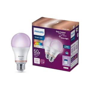Color and Tunable White A19 LED 60-Watt Equivalent Dimmable Smart Wi-Fi Wiz Connected Wireless Light Bulb (2-Pack)