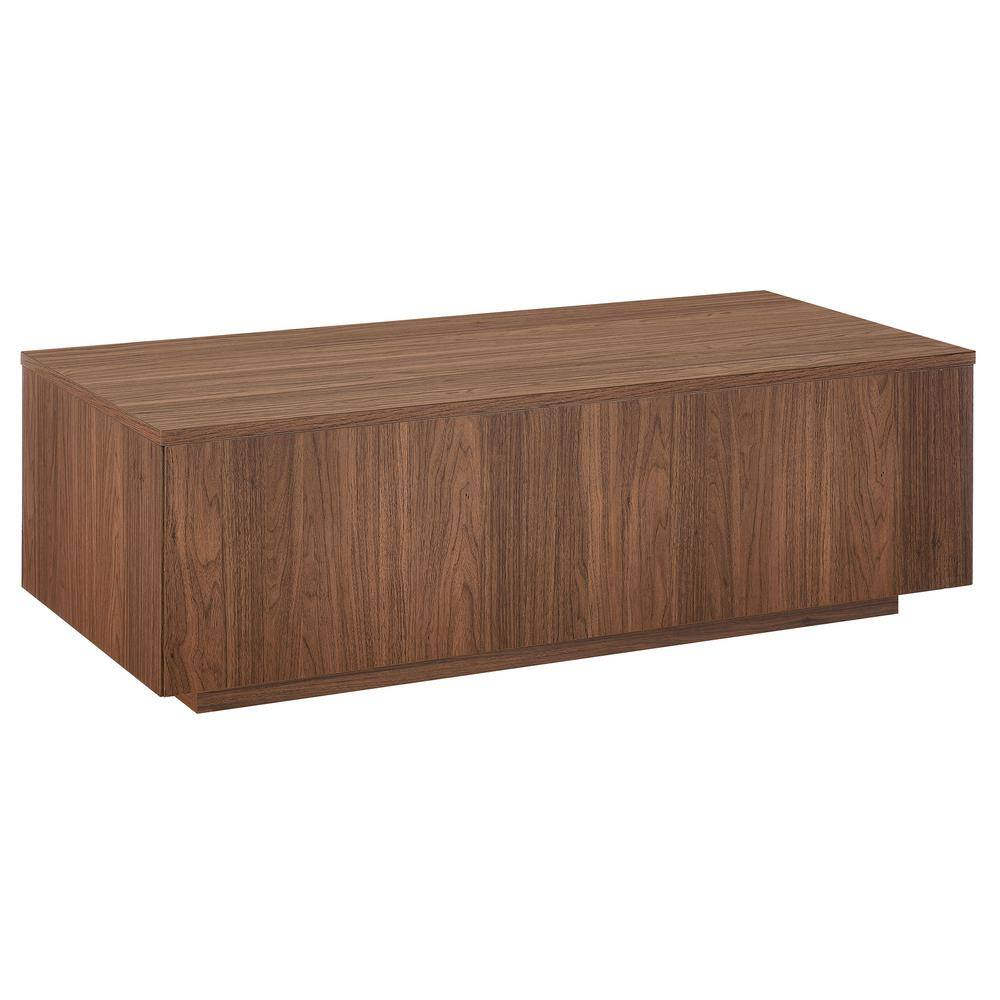 Paxton 47.5 in. Satin Walnut Rectangle MDF Top Coffee Table