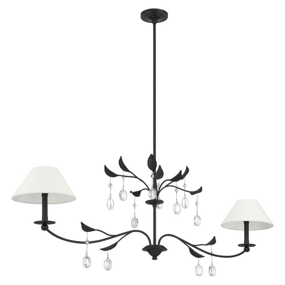 Thesis Presley 56-inch 2-light Textured Black Linear Chandelier
