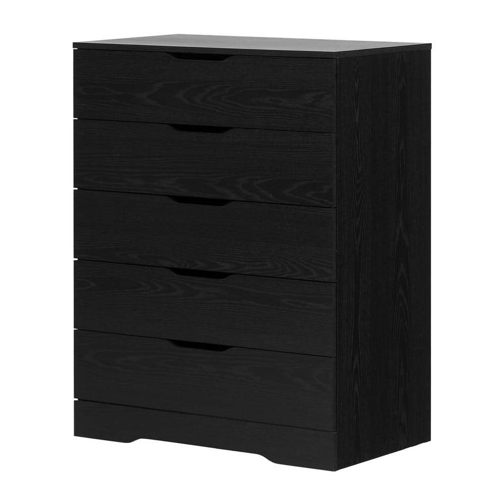 Black Oak Farmhouse 5-Drawer Vertical Chest