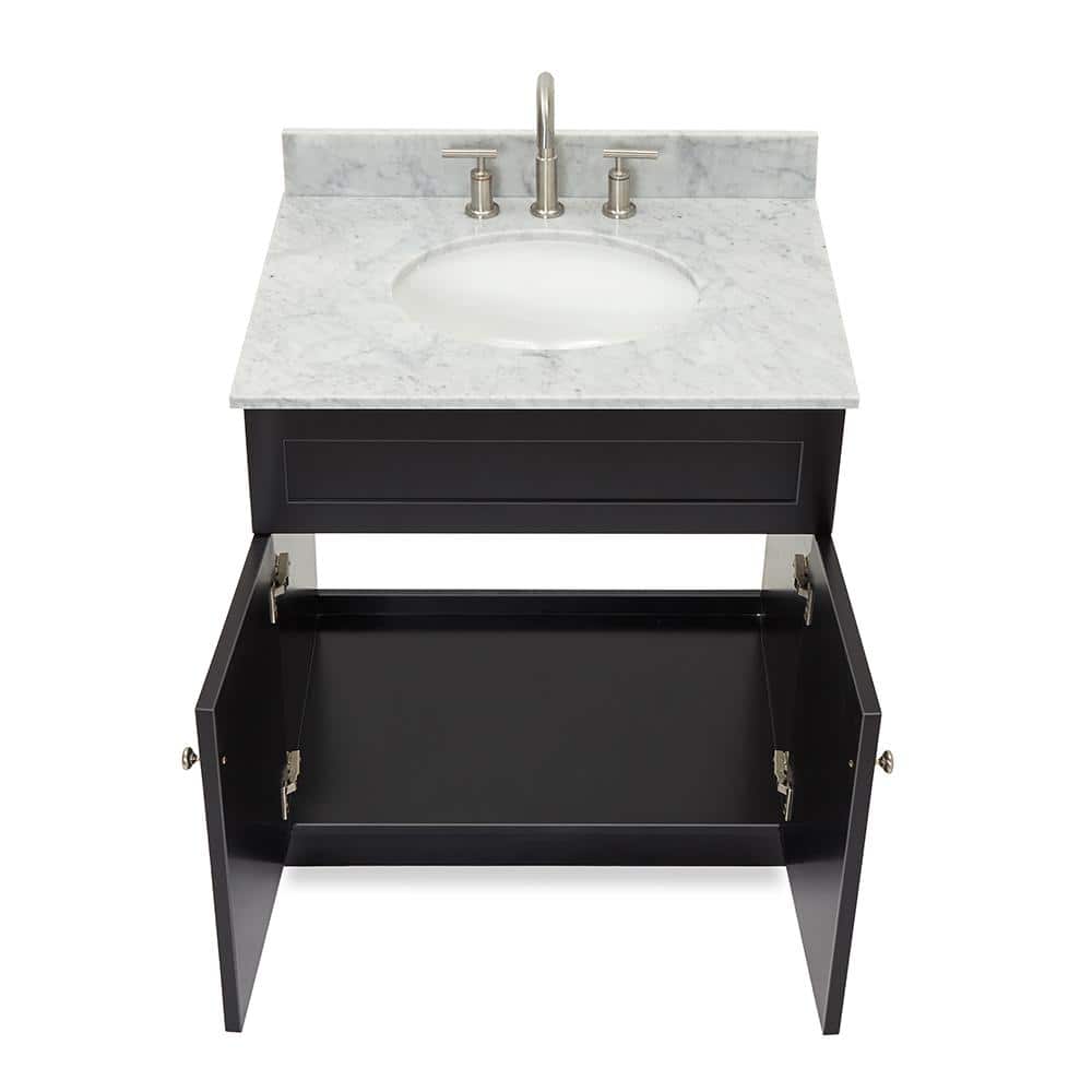 Hamlet 31" Black Wood Vanity with Carrara Marble Top