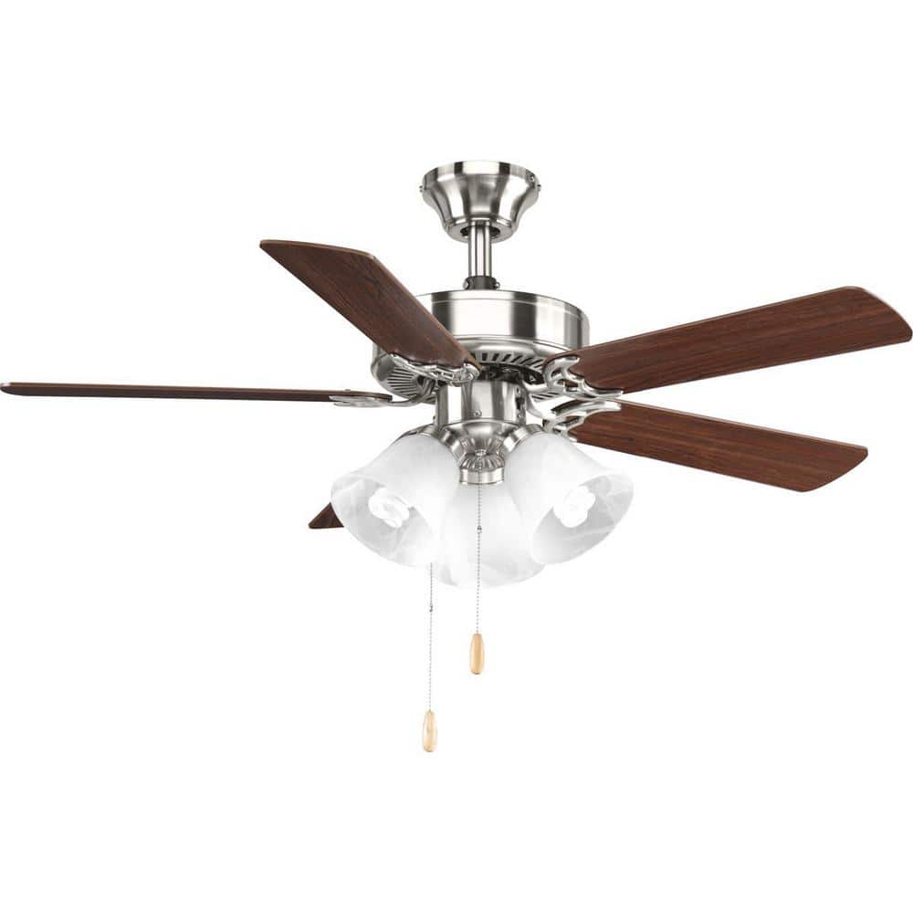Brushed Nickel 42" Ceiling Fan with Reversible Cherry Blades