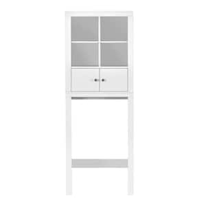 24 in. W x 8 in. D x 65 in. H White Bathroom Over-the-Toilet Cabinet  Storage Wall Cabinet with 4 Open Compartments