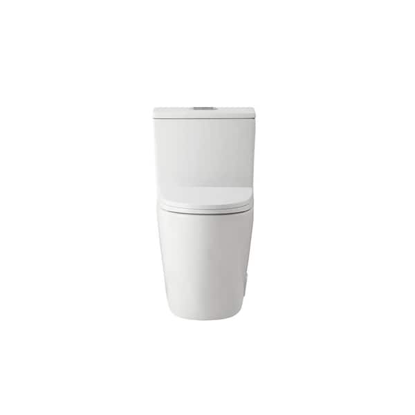 Unbranded Simply Living One-Piece 1.2 GPF Dual Flush Siphon Jet Elongated Toilet in White (16 in W x 29 in H)