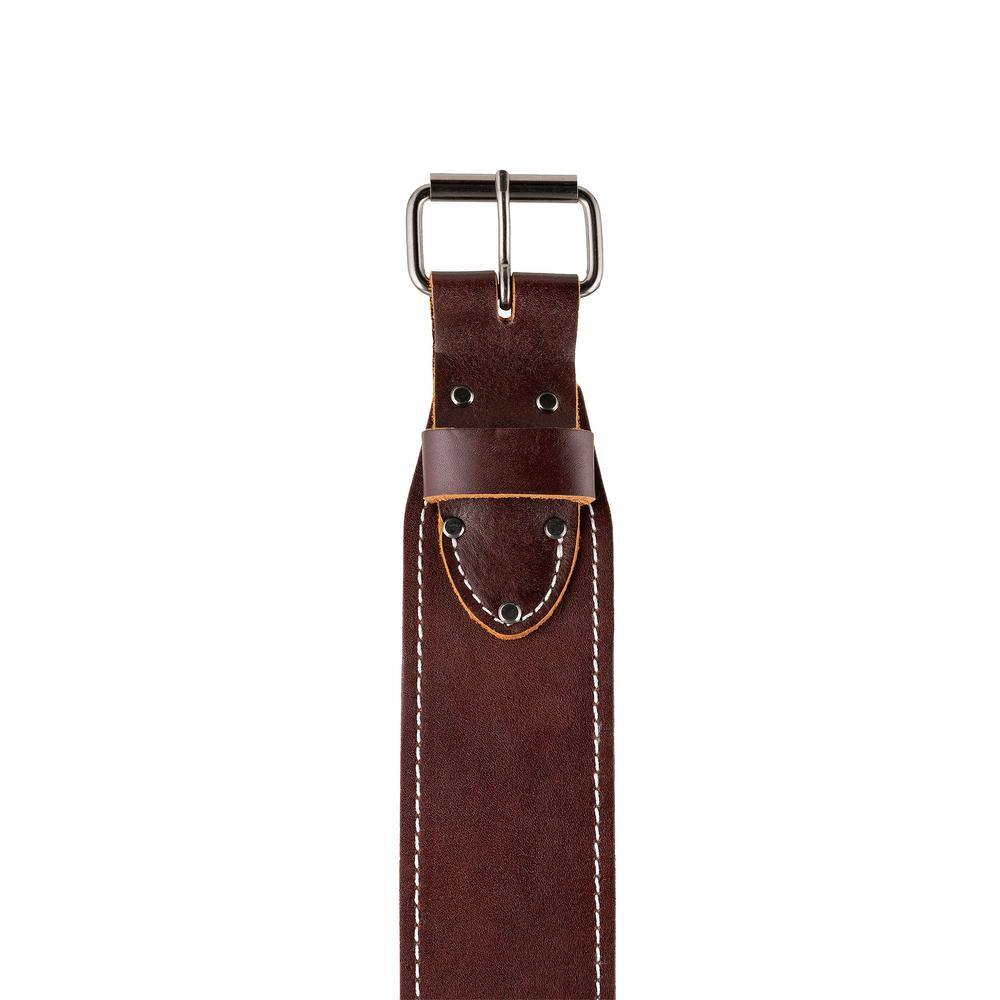Leather Gold 2" Wide 4mm Thick 100% Grain Leather Tool Belt - Brown, Rust Free Buckle