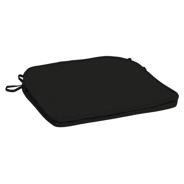 ARDEN SELECTIONS ProFoam 18 in. x 18 in. Outdoor Rounded Back Seat Cushion Cover in Onyx Black