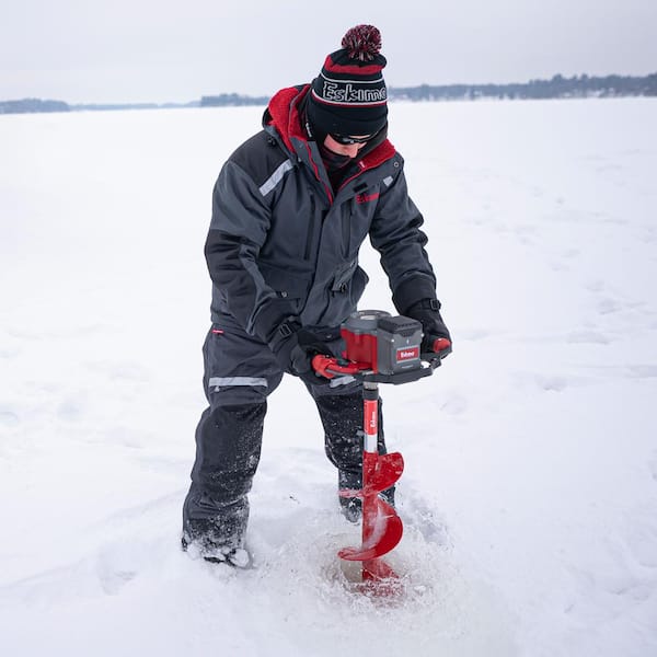 Eskimo E40 Electric Ice FIshing Auger, 8-Inch, Composite Bit, Red