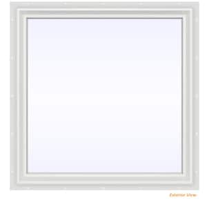 35.5 in. x 35.5 in. V-2500 Series White Vinyl Picture Window w/ Low-E 366 Glass