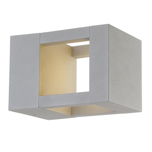 1-Light Marine Grey Outdoor Integrated LED Wall Lantern Sconce