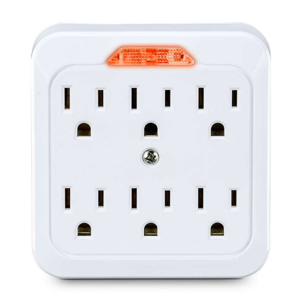 CyberPower 6-Outlet Wall Tap with Guide Light GT600L - The Home Depot