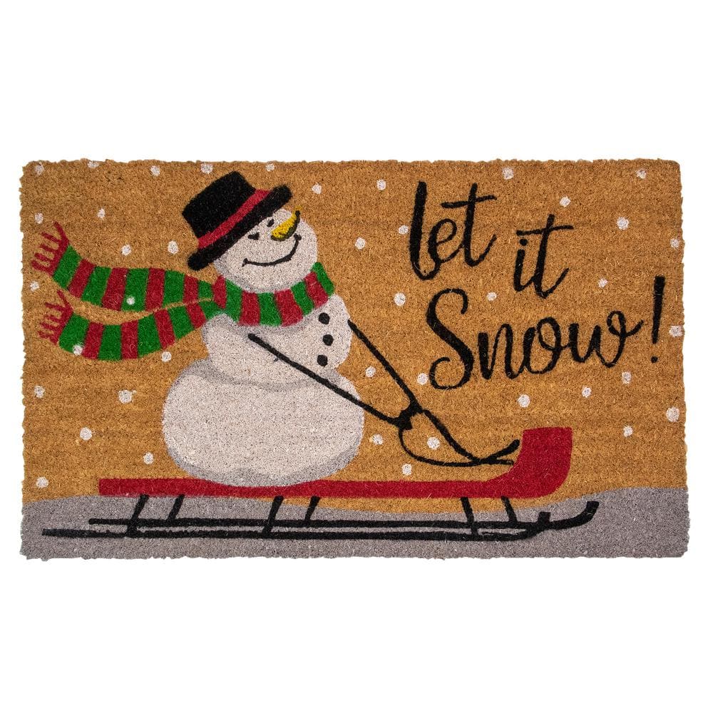 Christmas Decorative Doormat Let It Snow Winter Snowflake Non Slip Indoor  Outdoor Bathroom Entrance Mats Rugs Carpet