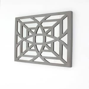 Mariana Gray Contemporary Mirrored Square Wooden Wall Decor