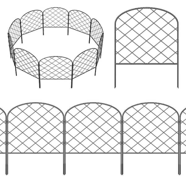Oumilen Ft L X In H Garden Fence Total No Dig Fence Border Rustproof Metal Arched