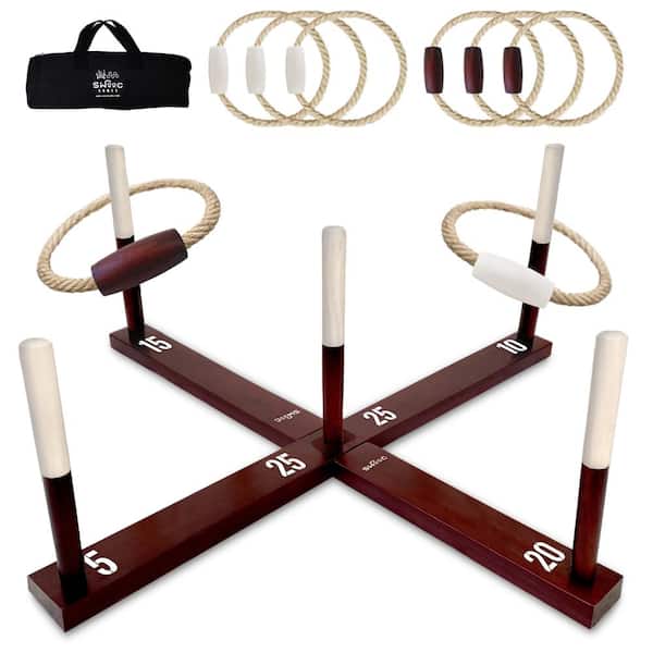 SWOOC XL Ring Toss Game (3 ft. x 3 ft.) All Weather- New Zealand Pine- w/15 Plus Games- Yard Games for Adults- Backyard Games