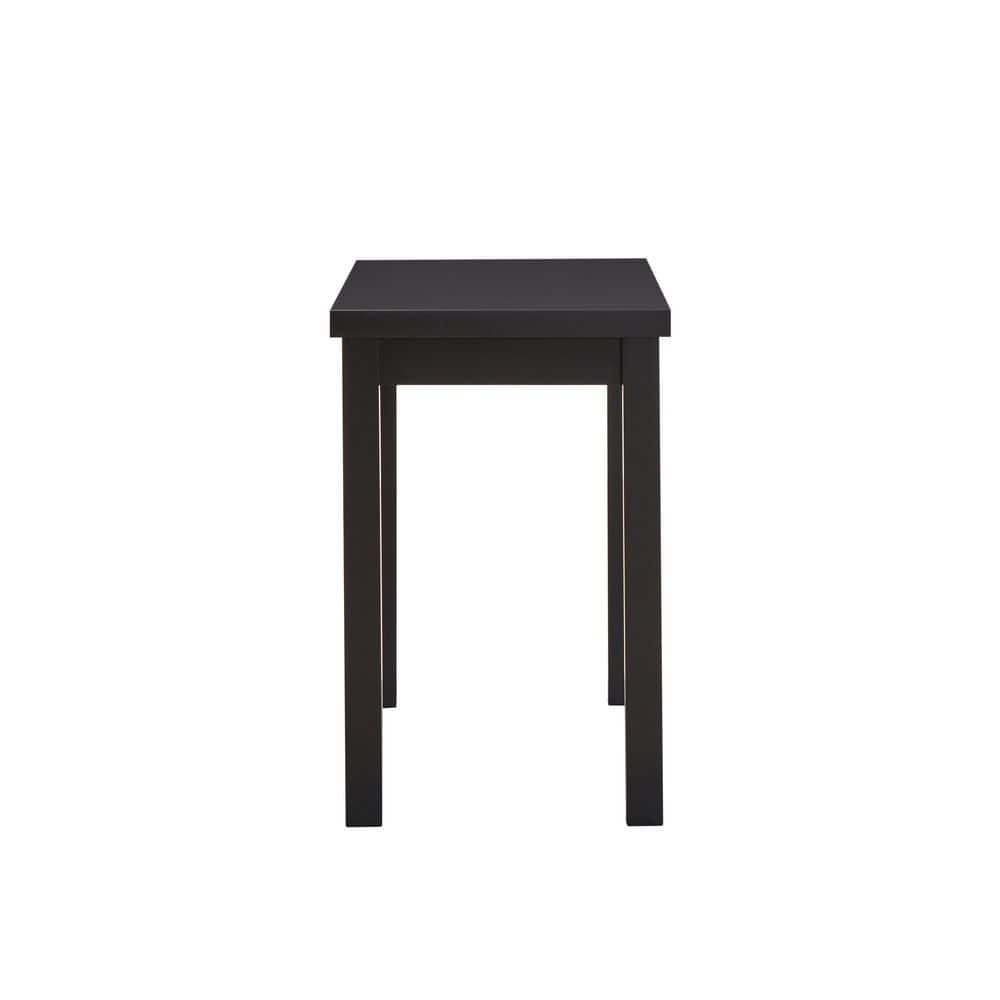 Antique Black Rectangular Wood Counter Height Bar Table