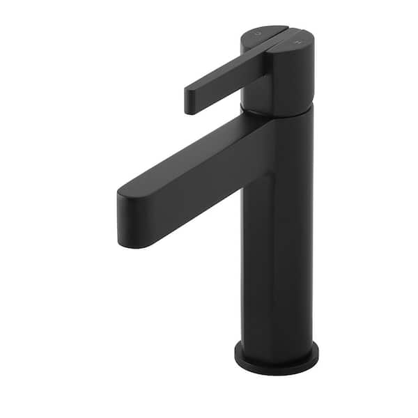 Altair Stila Single Hole Single Handle Mid Arc Bathroom Faucet in Matte Black (1-Pack)
