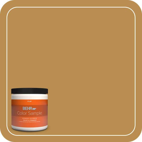 BEHR PREMIUM PLUS 8 oz. #320D-6 Lion Mane Flat Interior/Exterior Paint & Primer Color Sample