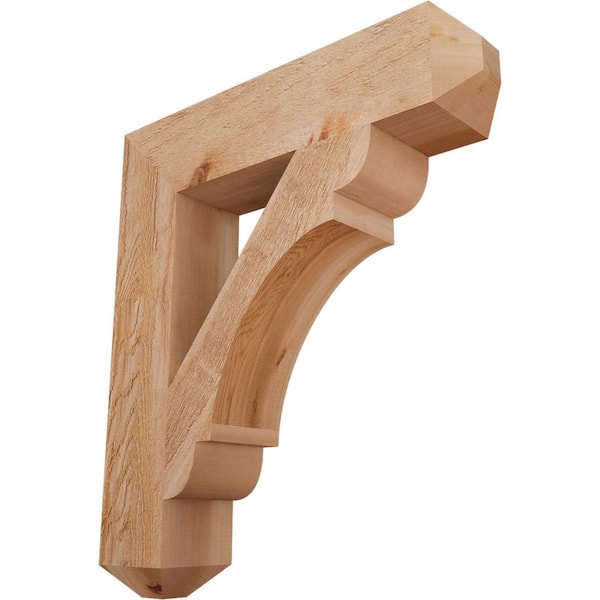 Ekena Millwork 6 in. x 32 in. x 28 in. Western Red Cedar Olympic Craftsman Rough Sawn Bracket