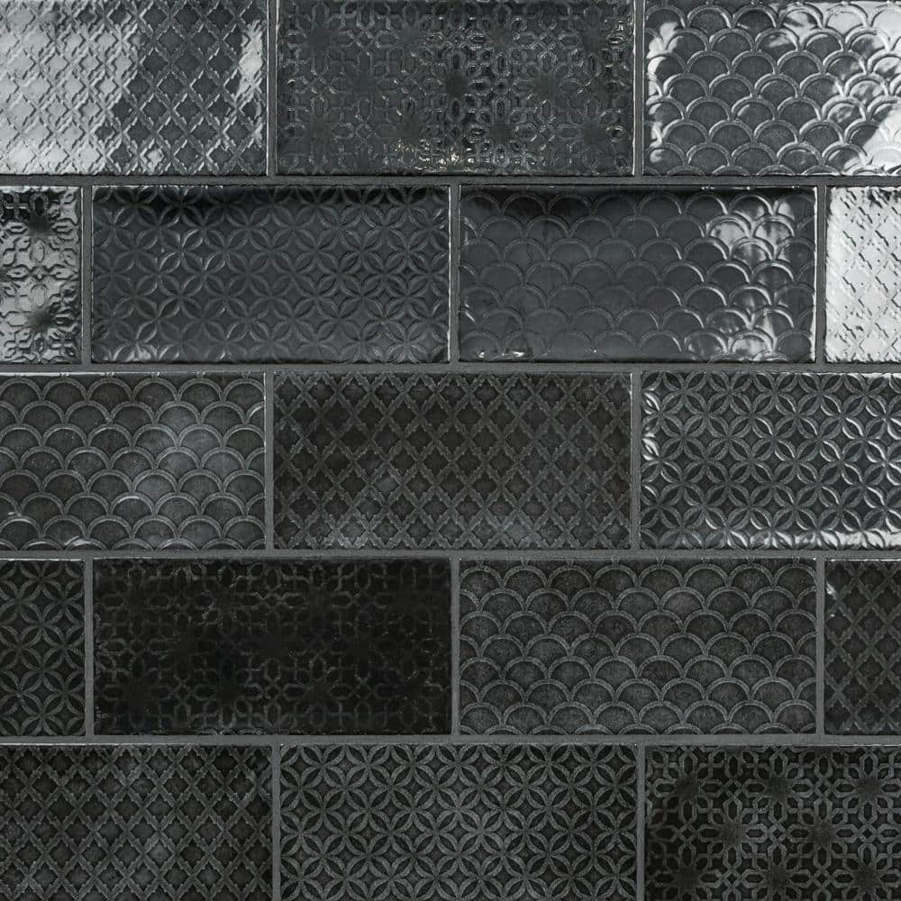 Camden Decor Nero 4 in. x 8 in. Ceramic Wall Take Home Tile Sample price history on PriceWatchPro